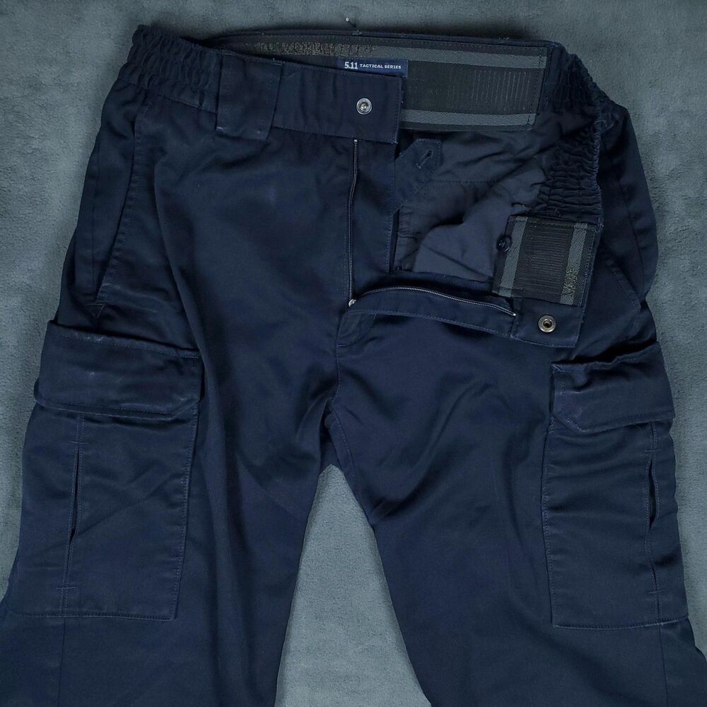 5.11 Tactical Pants Mens 32x34 Cargo Navy Blue Workwear Utility Pockets Uniform - Picture 4 of 15